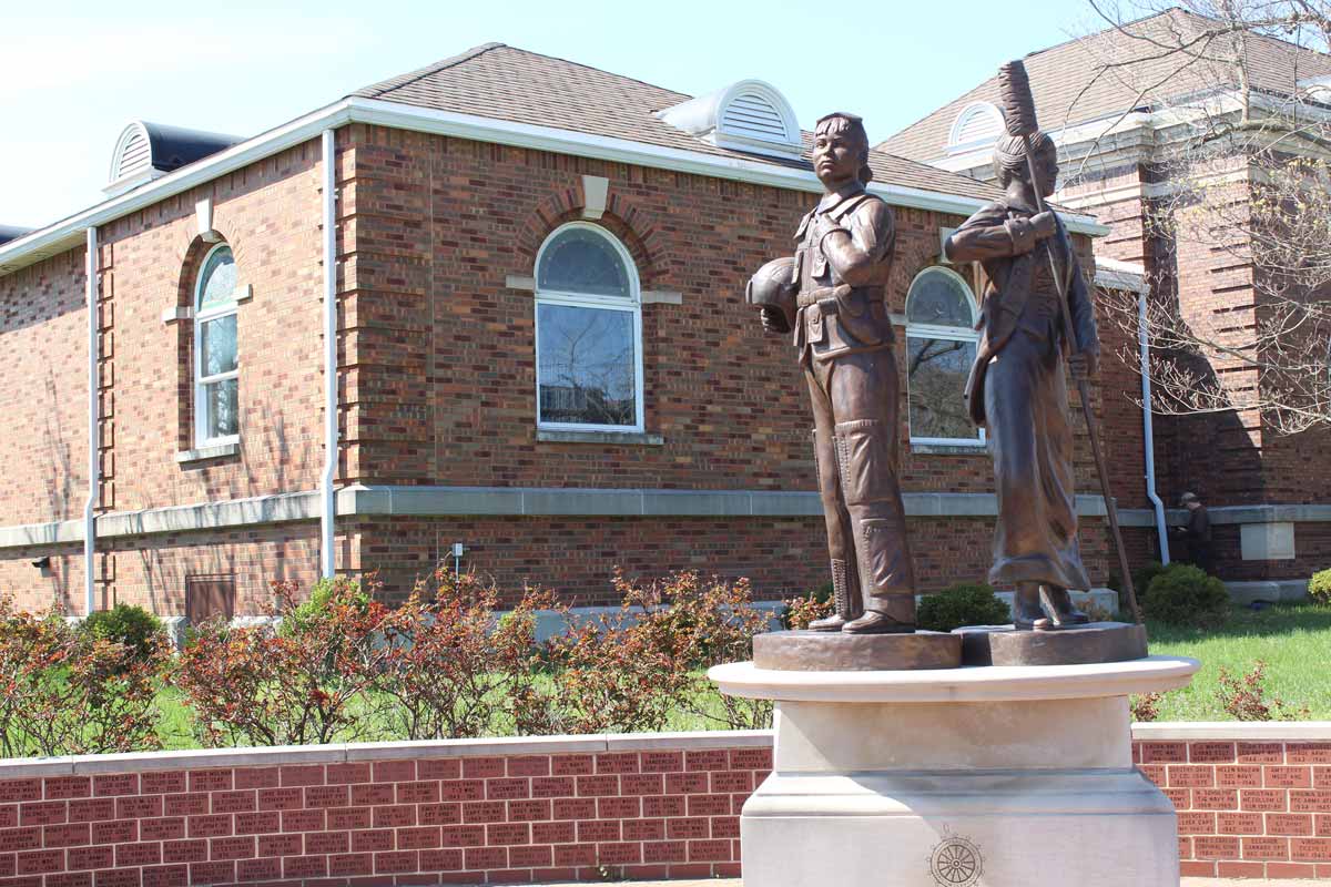 Statues by the Library